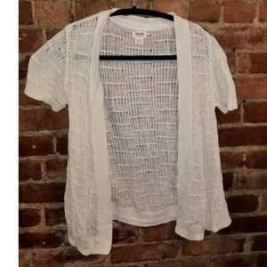 Short sleeve off white cardigan, Mossimo, XS